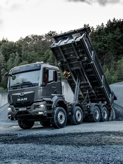 MAN three-way tipper